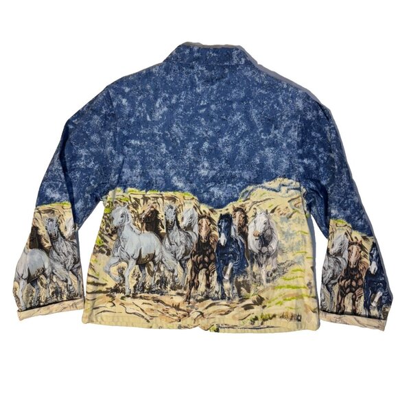 Candy Couture Horse Mustang Steed Bead Embellished Button Front Jacket - Large - Picture 8 of 8